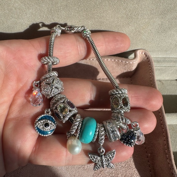 Judith Ripka Jewelry - Judith Ripka Sterling Silver Charm bracelet with 13 charms and spacers